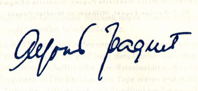 Signatur von Alfons Paquet